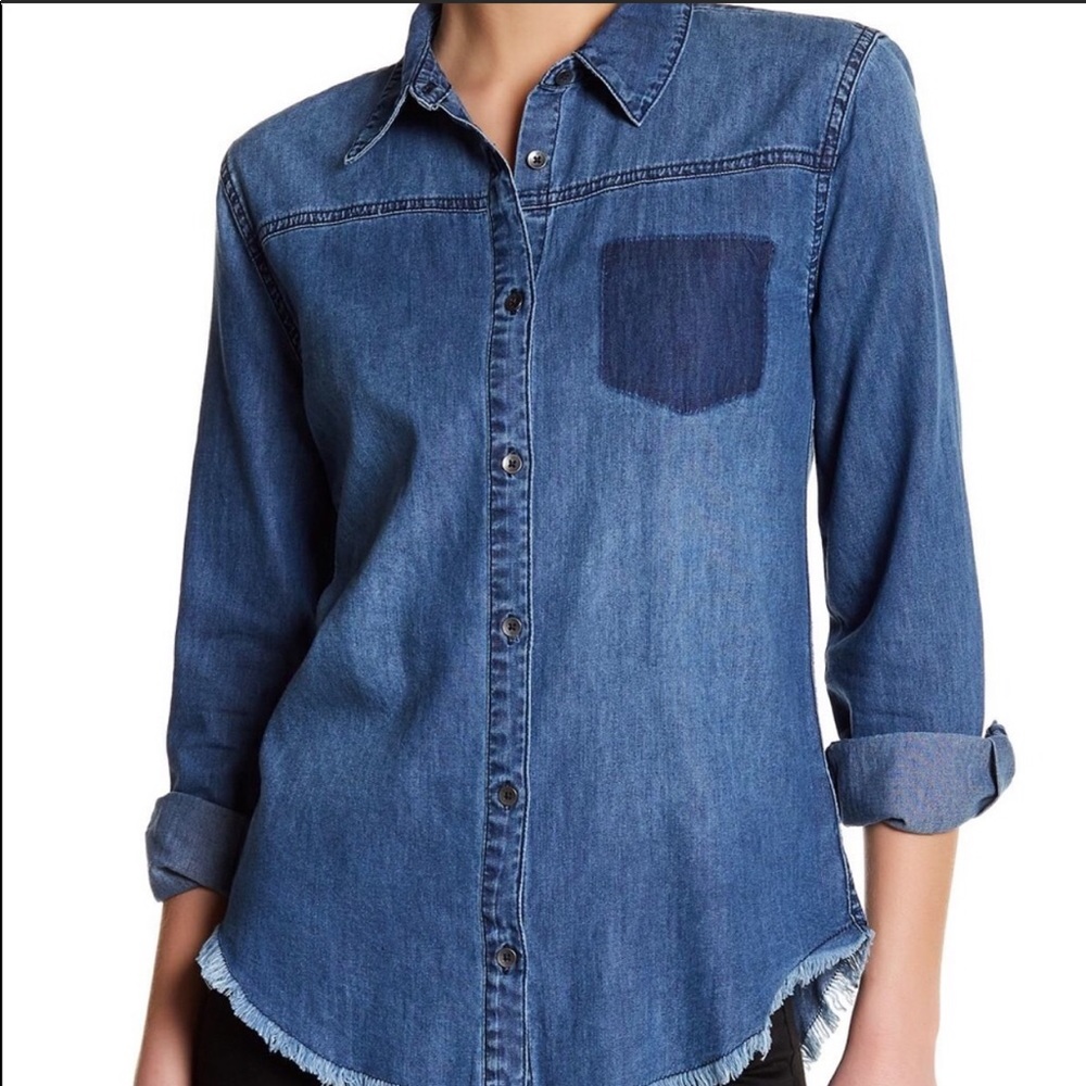 Joe's Jeans Blue Denim Button-Down Shirt
